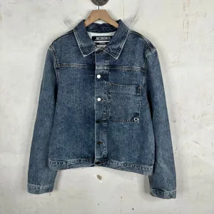 Jacquemus Le Raphia Cropped Denim Jacket