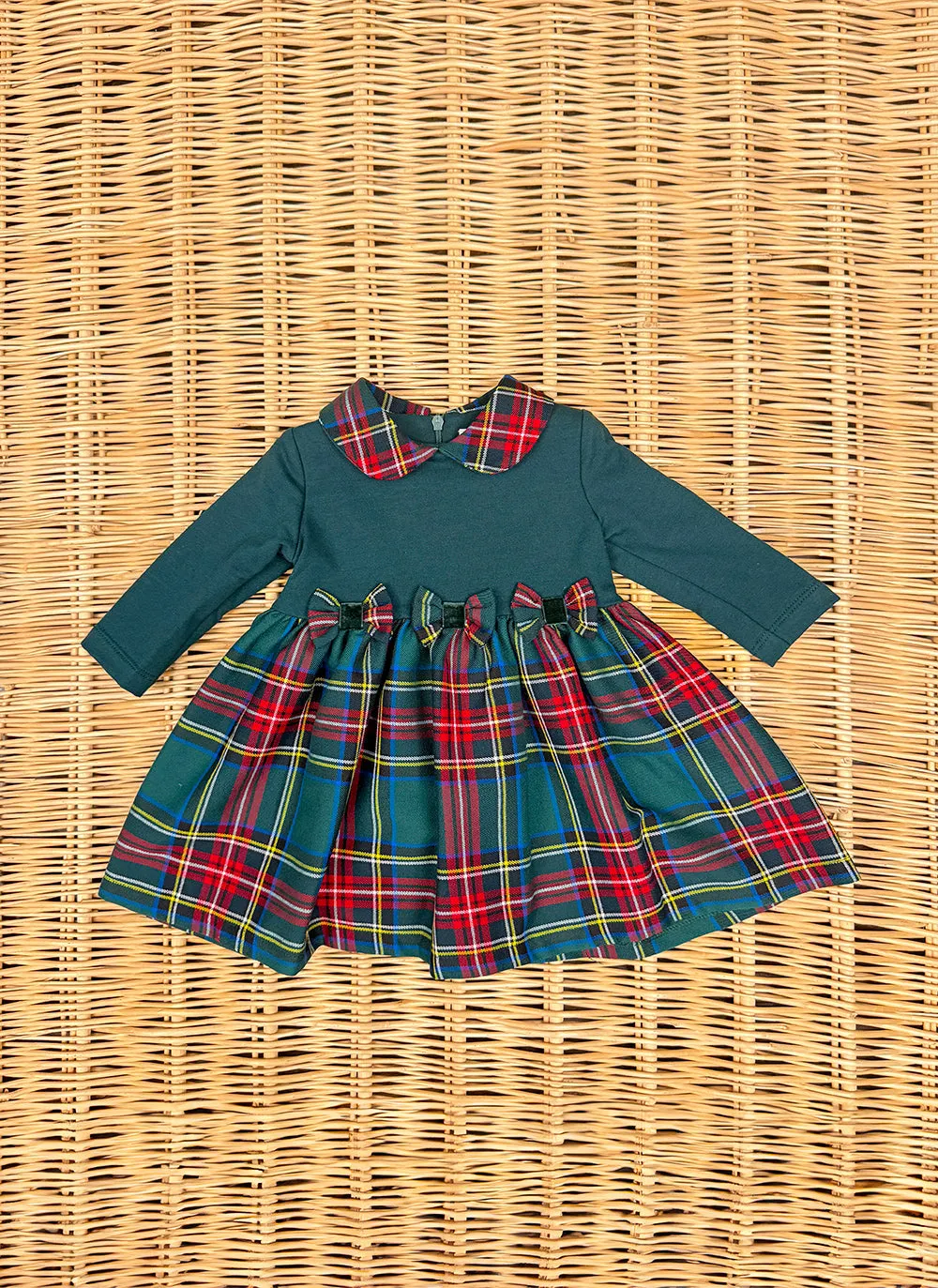 Jersey Dress With Tartan Skirt