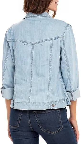 Juicy Trendz Women Relaxed Fit Denim jacket Button UP Lightweight Long Sleeve Ladies Stretch Trucker Jean Jackets