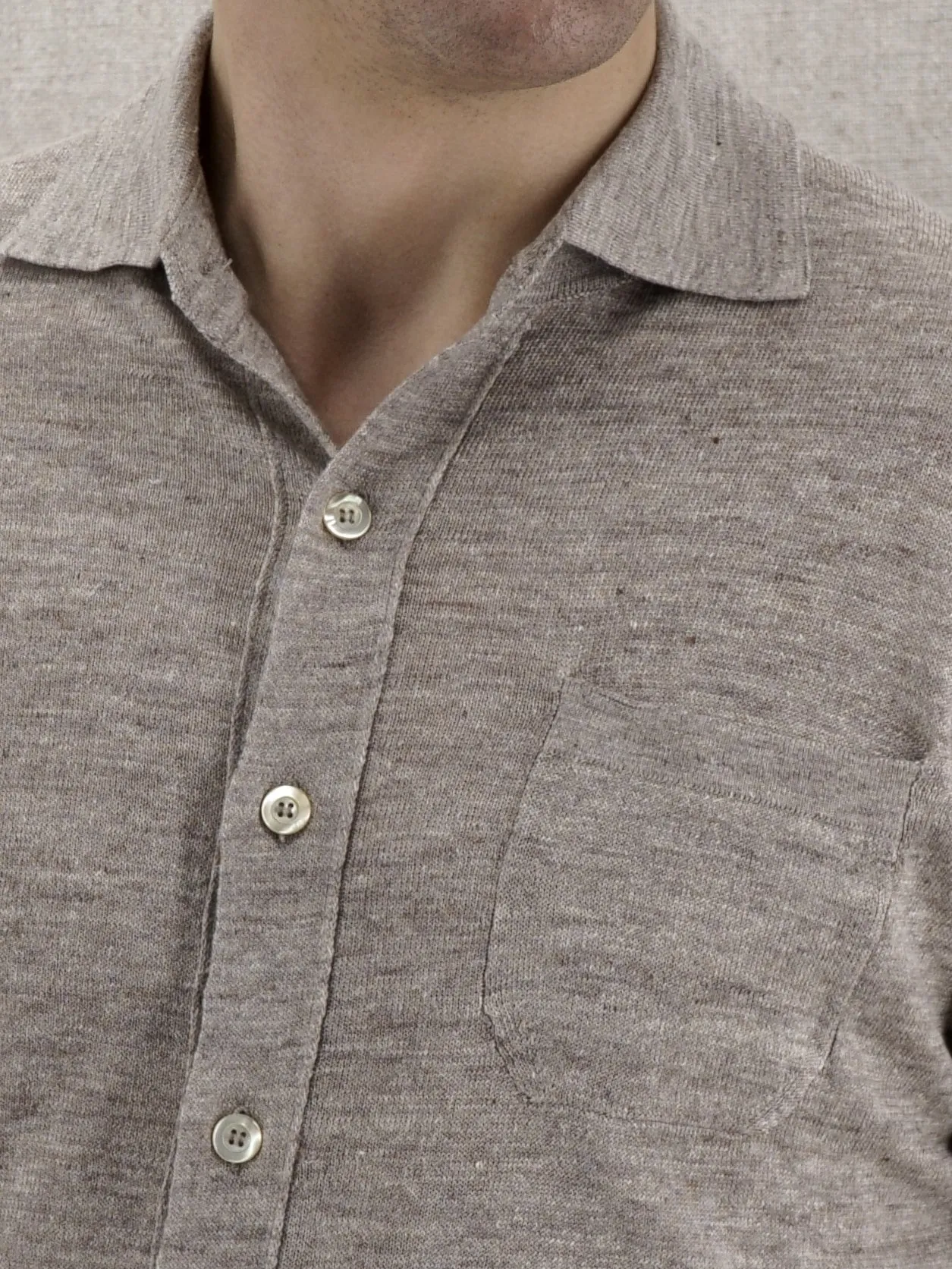 Knitted Camicia Sabbia 70% Lino 30% Seta