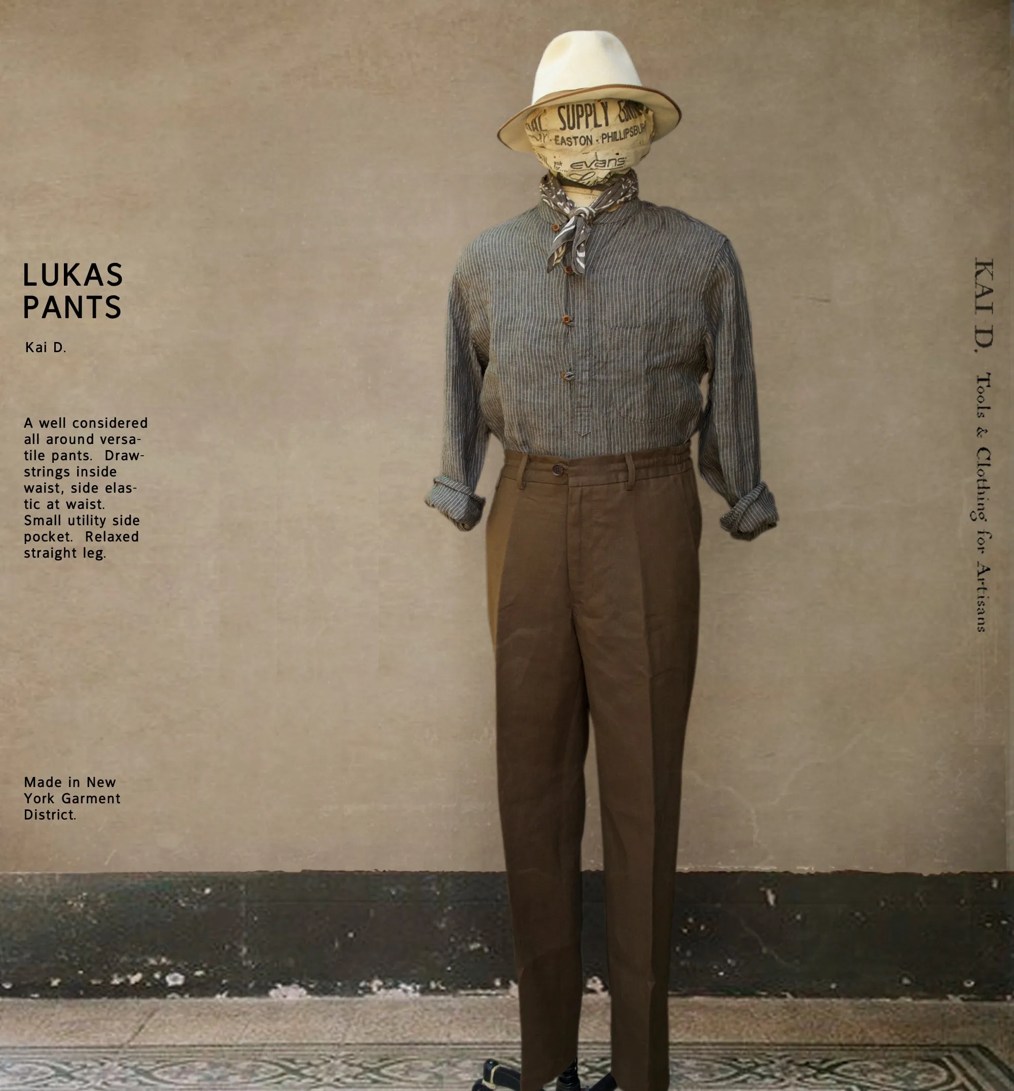Lukas Pants - Japanese Brown Linen - 30, 32, 34, 36