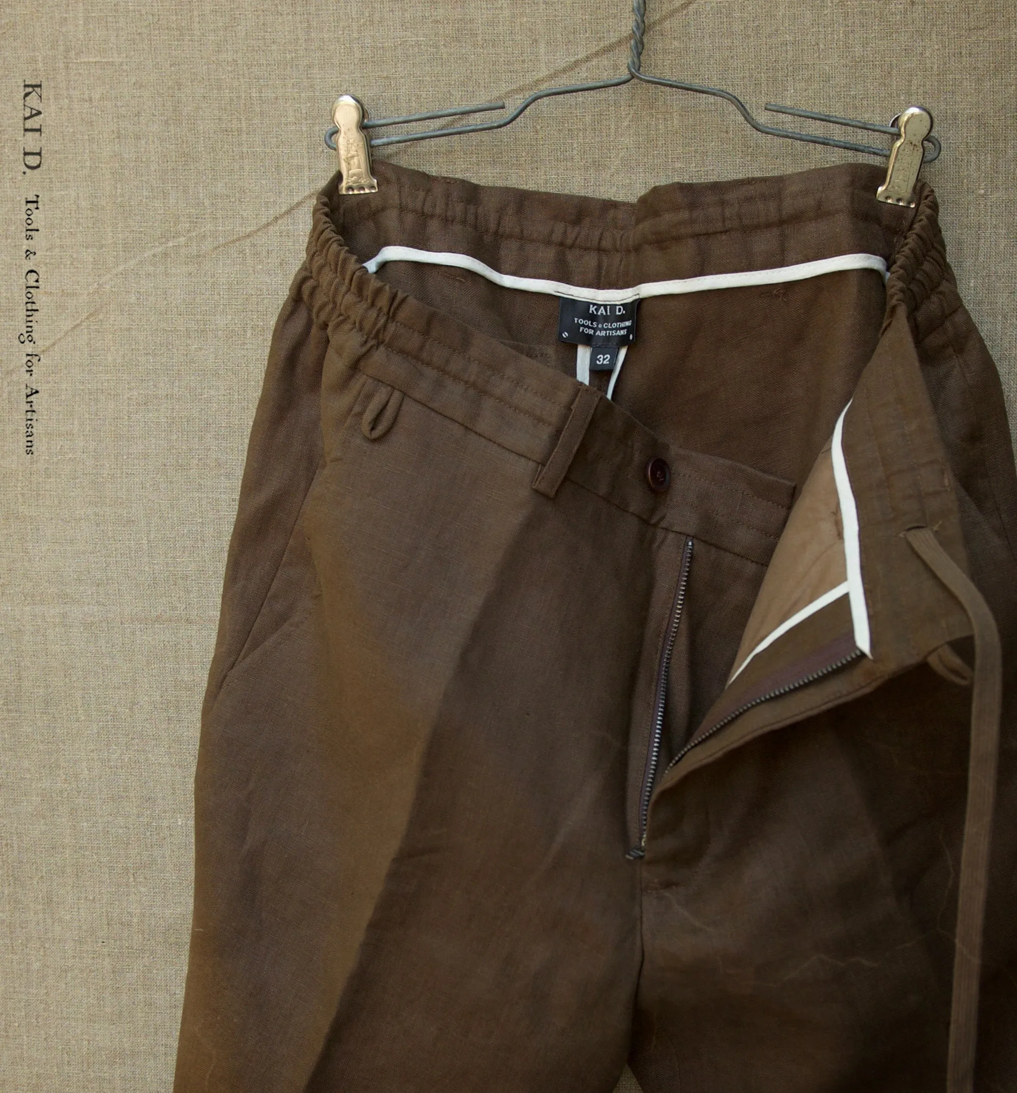 Lukas Pants - Japanese Brown Linen - 30, 32, 34, 36