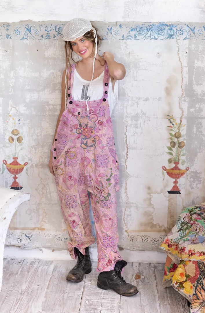 Magnolia Pearl 072-BBYBR-os  Quiltwork Embroidered Overalls