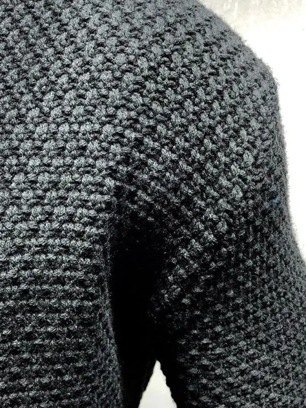 Men's Solid Color Mid-Length Loose Cardigan Knitted Jacket