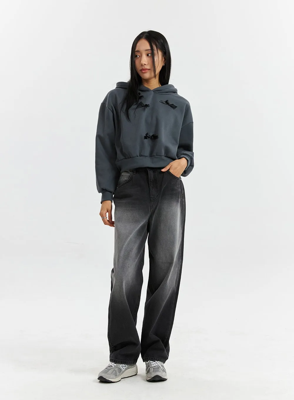 Mid-Rise Long Length Straight Cut Jeans CD320