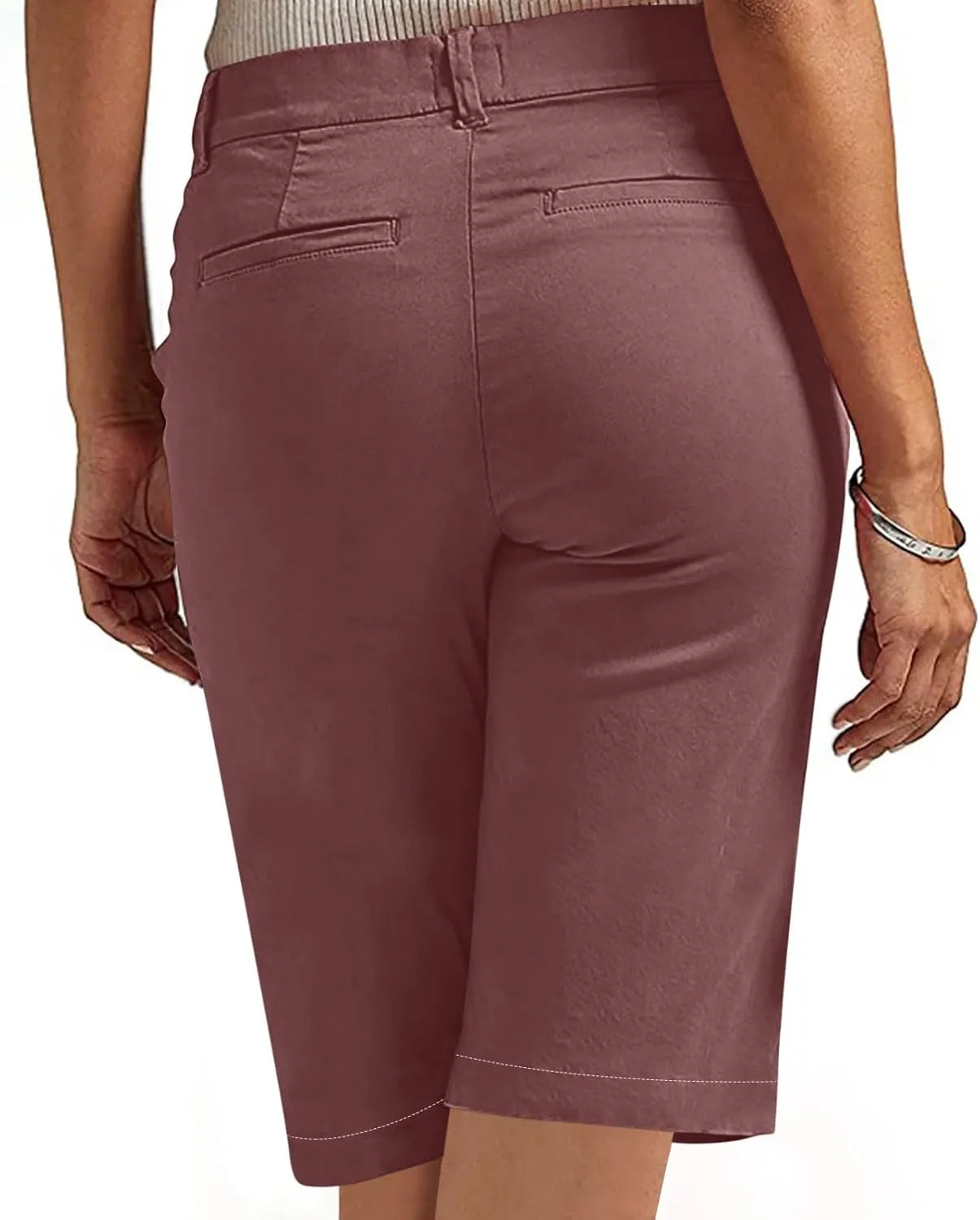NaRHbrg Womens Bermuda Shorts Casual Summer Loose Athletic Short Lightweight Stretch Shorts Running Comfy Pants with Pockets