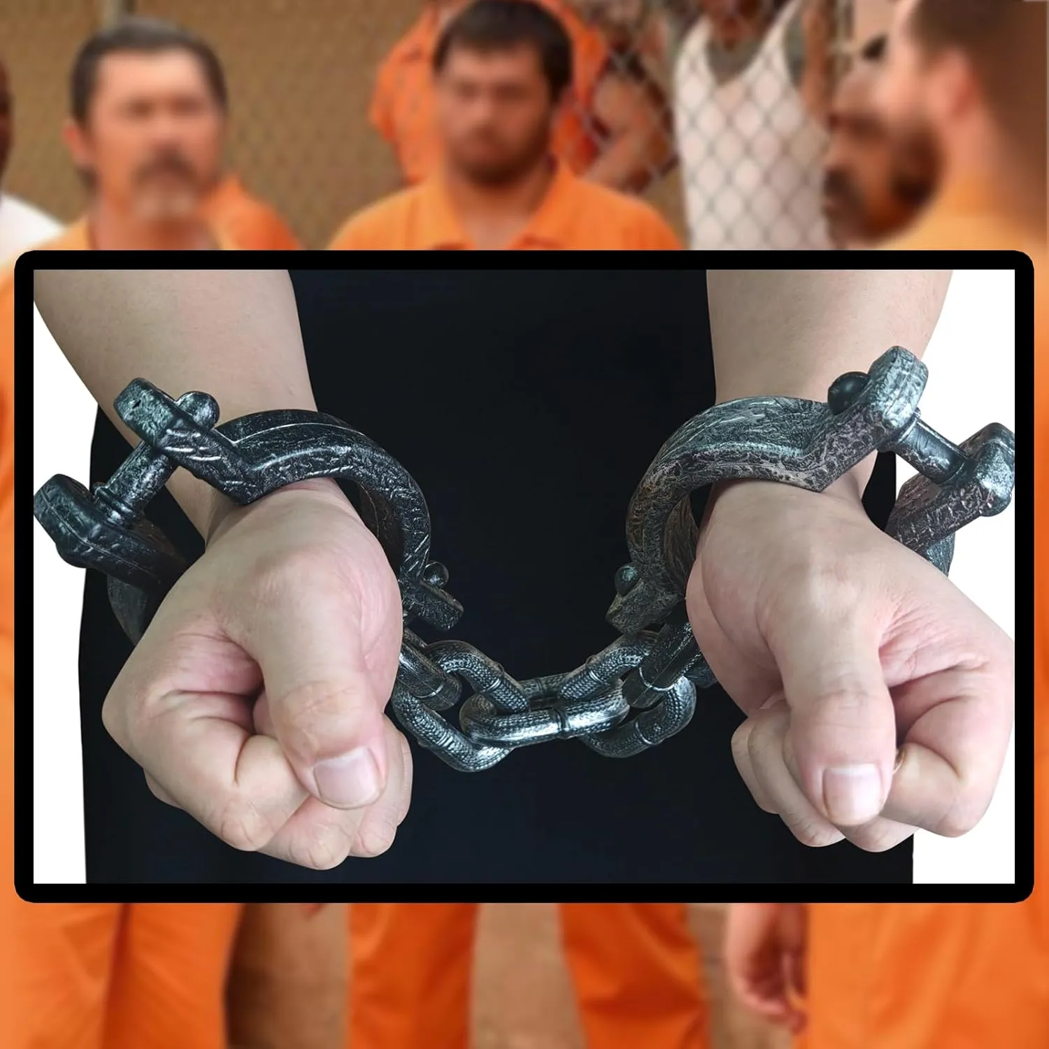 Orange Prisoner Jumpsuit with Handcuffs - Halloween Prison Jumpsuit Costume Orange Prisoner Cosplay Outfit