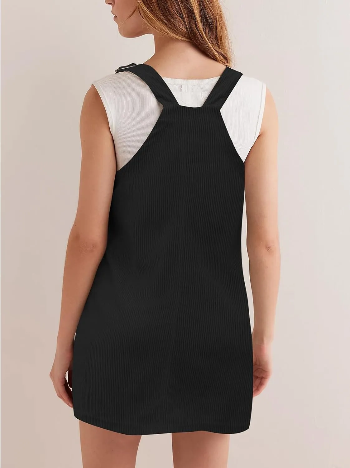 Overall Dress for Women Adjustable Strap Jumper Mini Dresses with Pockets Summer Corduroy Overalls 2025