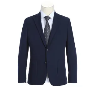 Pellagio Navy Slim Fit Unstructured Solid Sport Suit PF21-9