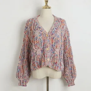 Rainbow V-neck Cardigan