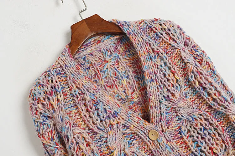 Rainbow V-neck Cardigan