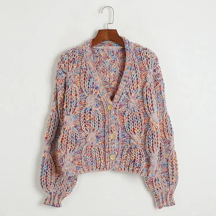 Rainbow V-neck Cardigan