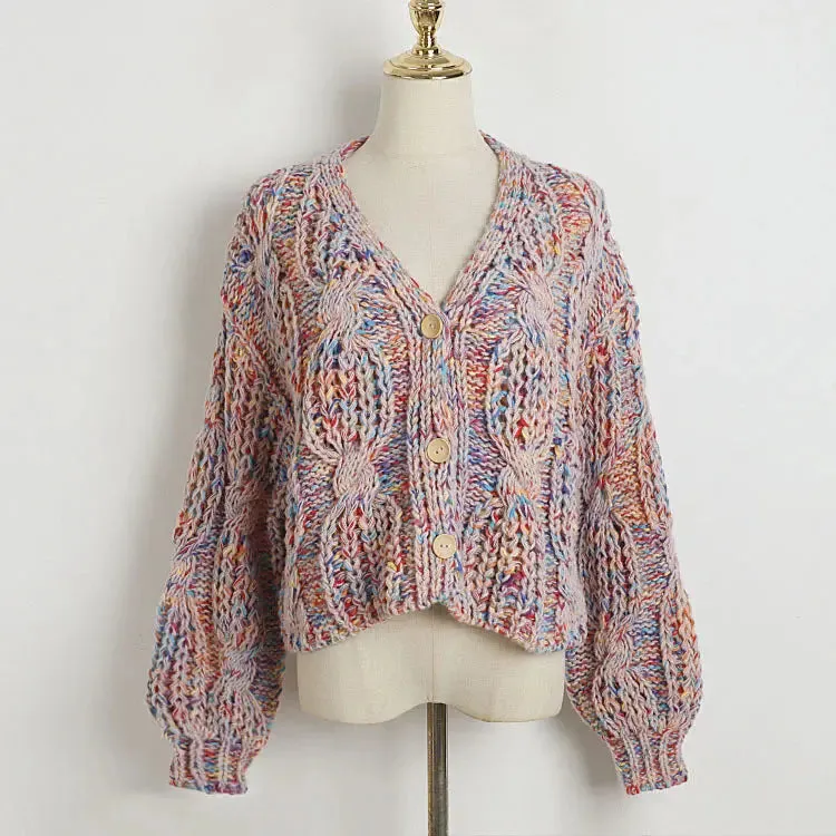 Rainbow V-neck Cardigan