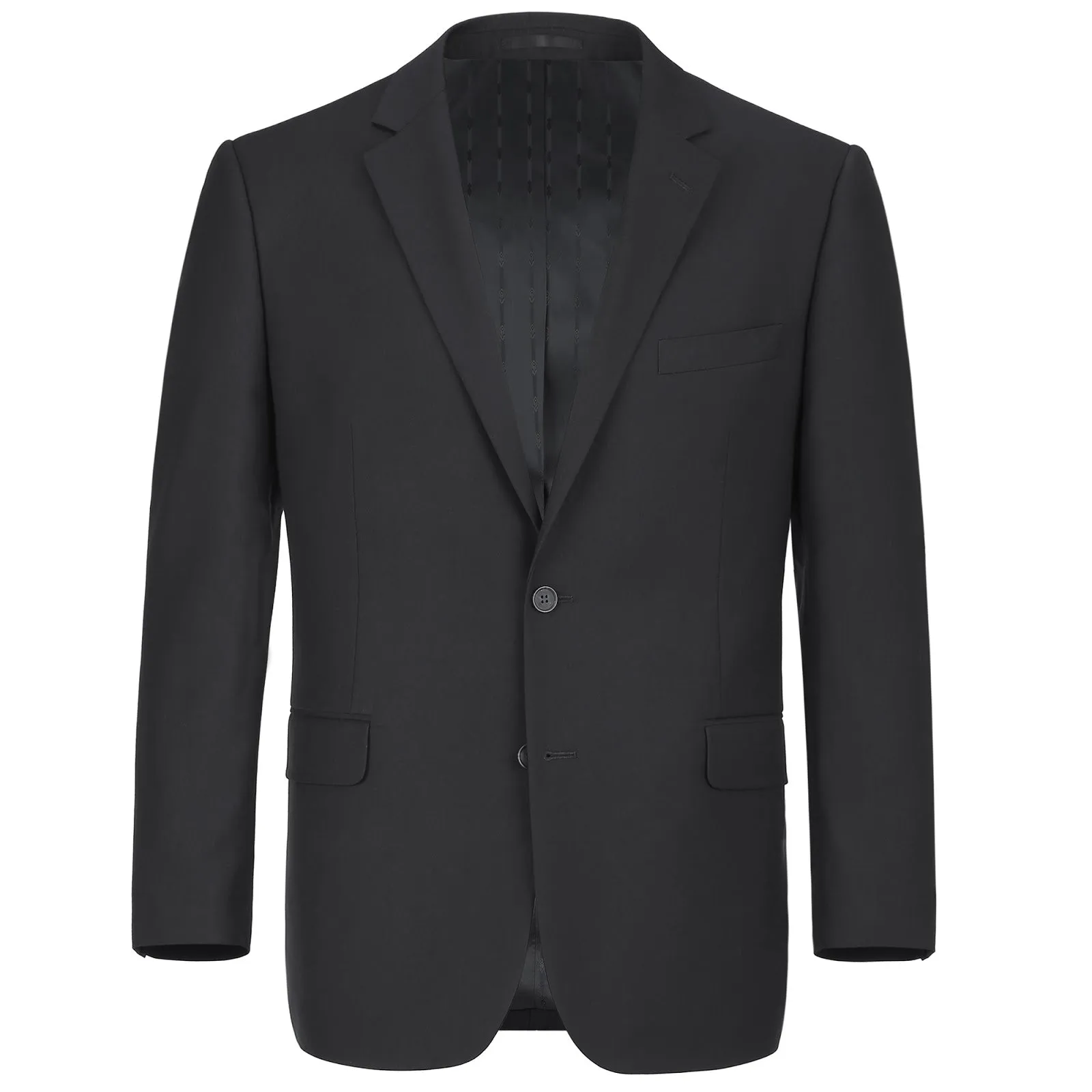 RENOIR Black 2-Piece Slim Fit Single Breasted Notch Lapel Suit 201-1