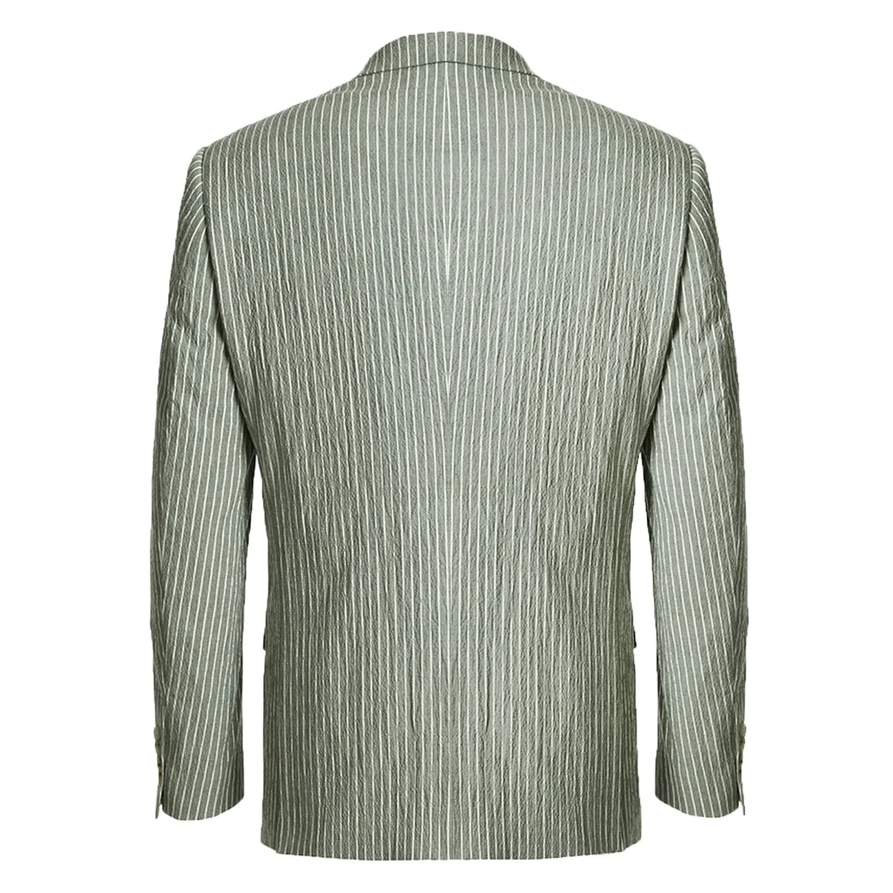 RENOIR Gray Slim Fit Notch Lapels Stripe Cotton Suit 611-1