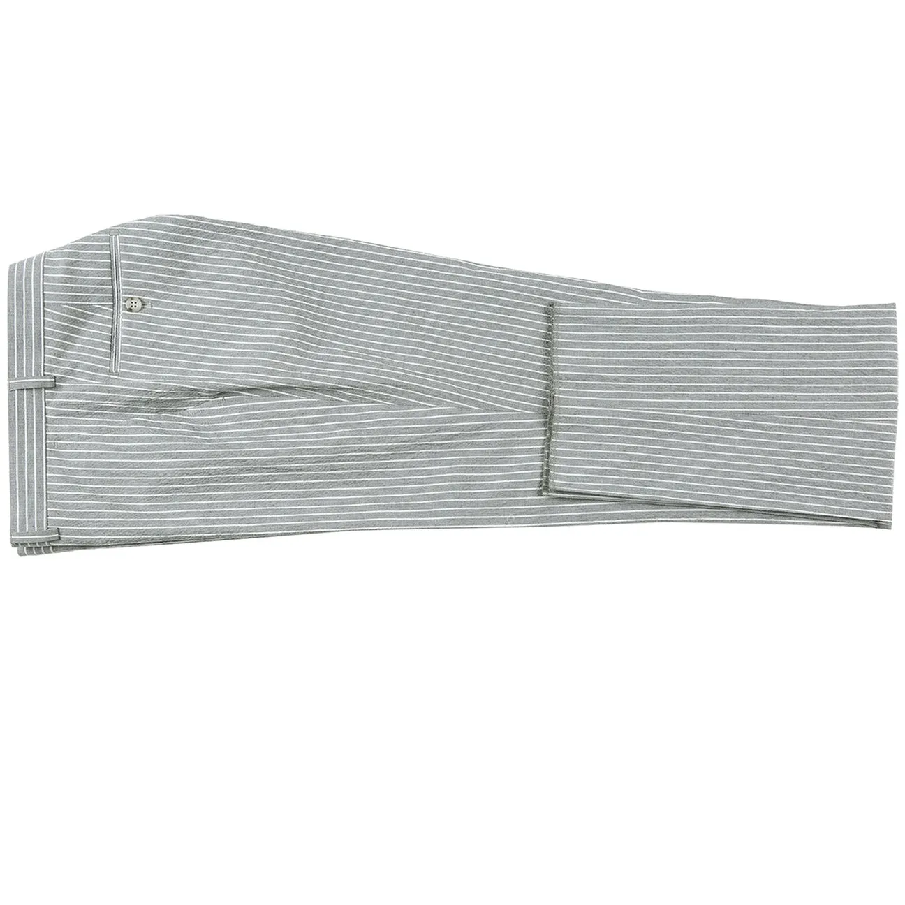 RENOIR Gray Slim Fit Notch Lapels Stripe Cotton Suit 611-1
