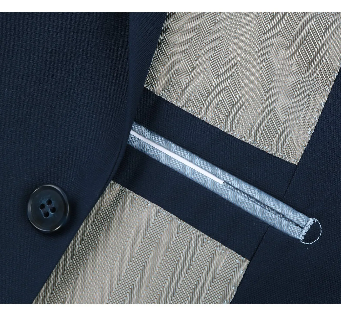 RENOIR Navy Blue 2-Piece Slim Fit Single Breasted Notch Lapel Suit 201-19