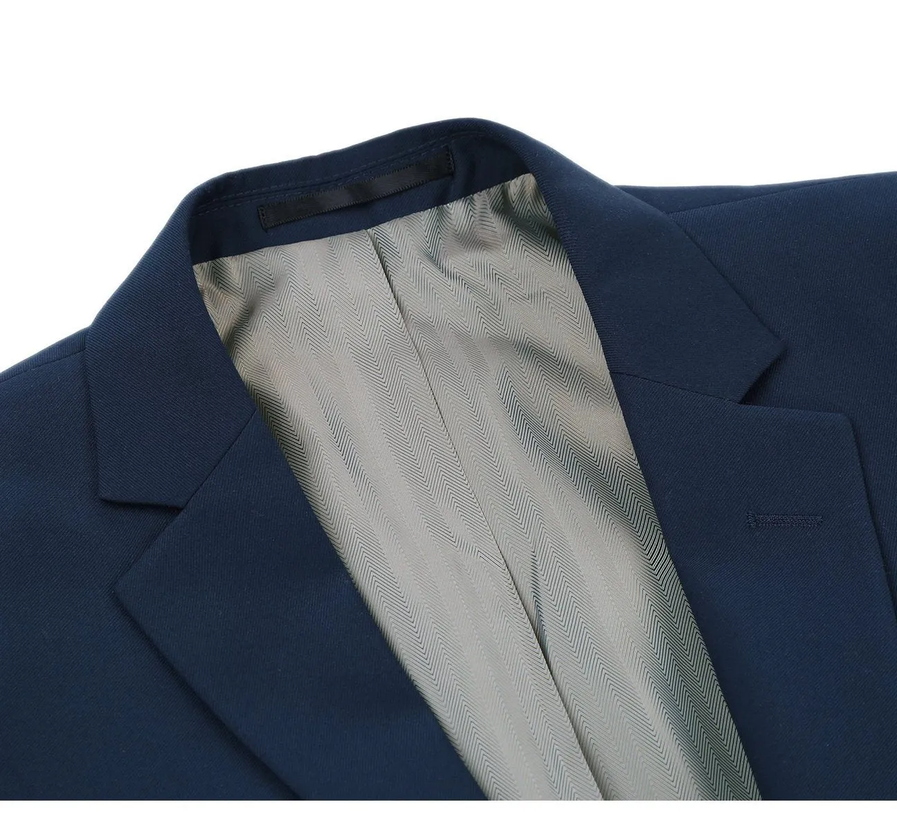 RENOIR Navy Blue 2-Piece Slim Fit Single Breasted Notch Lapel Suit 201-19