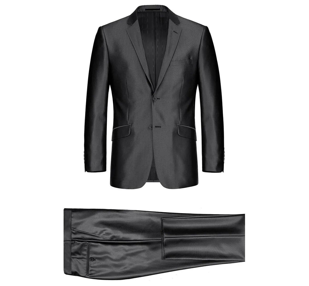 RENOIR Sharkskin Slim Fit Italian Styled Two Piece Suit 207-1
