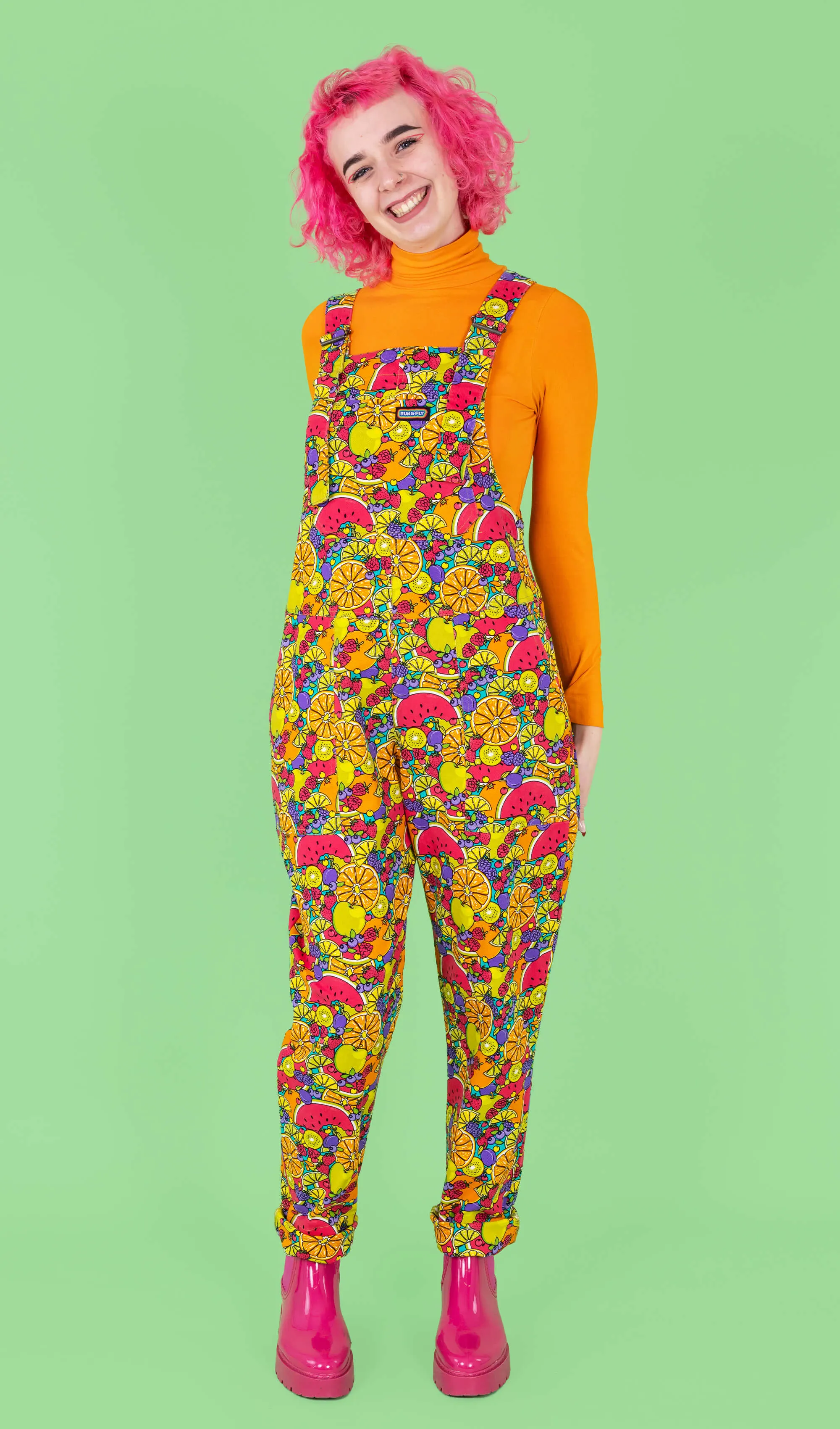 Run & Fly - Tutti Frutti Stretch Twill Dungarees