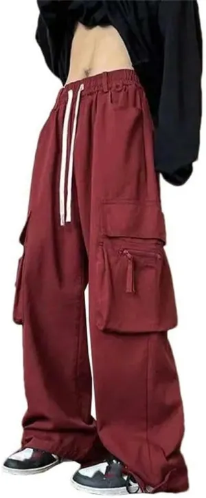 Spring and Summer Women's Solid Color high Waist tie-up Pants Trousers Korean Loose Casual Goods Pants Sports Style