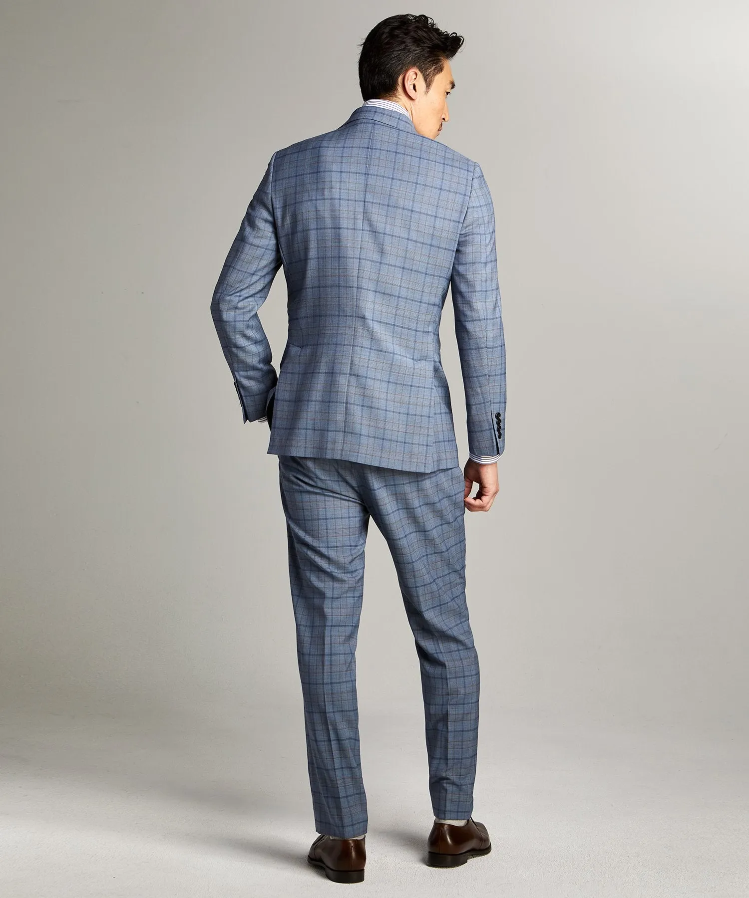 Sutton Wool Suit in Blue Check