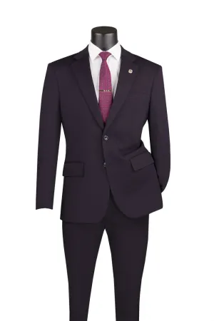 Vinci Slim Fit 2 Piece Suit Stretch Fabric Suit with Adjustable Waistband Charcoal SDX-3