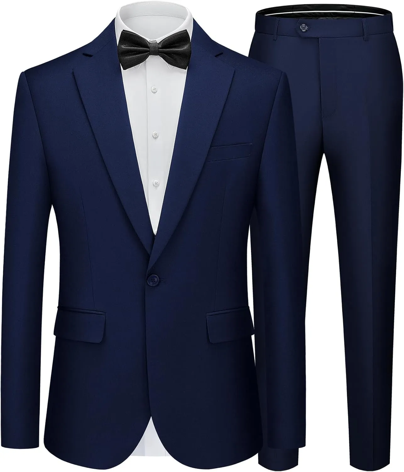 WEEN CHARM Men's Suits Slim Fit 2 Piece One Button Blazer Jacket Wedding Prom Tuxedo Pants Set