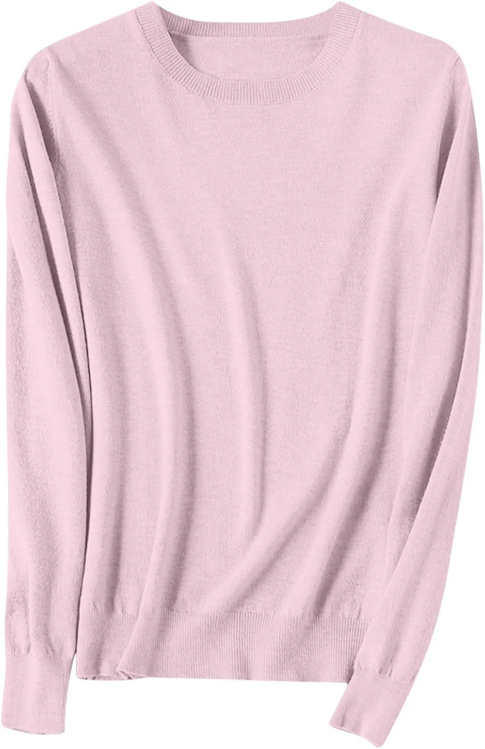 Wkishenl Cashmere Sweaters for Women Long Sleeve Crewneck/V-Neck Knit Pullover Classic Solid Shirts Fall Fashion Clothes 2025