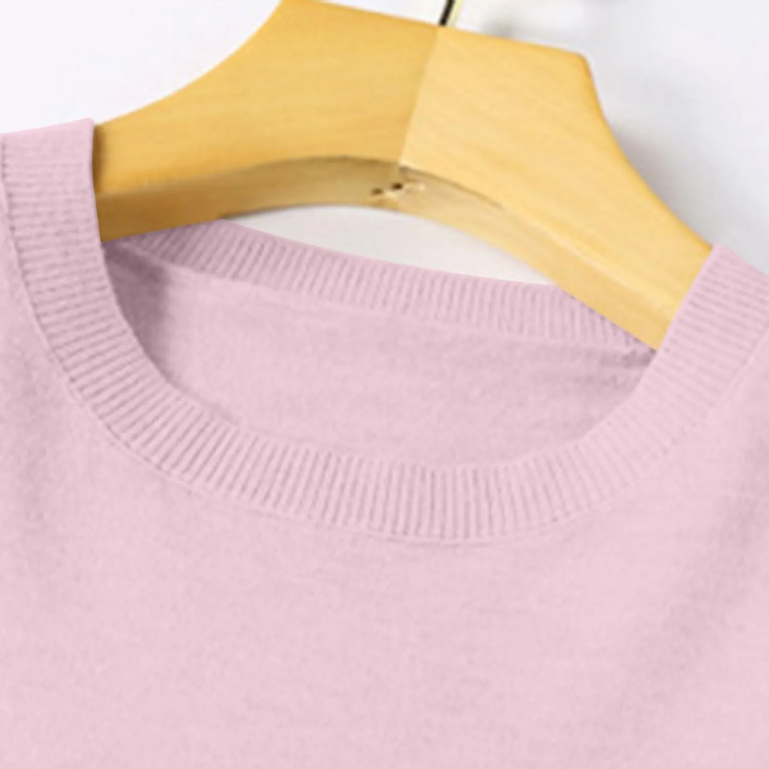 Wkishenl Cashmere Sweaters for Women Long Sleeve Crewneck/V-Neck Knit Pullover Classic Solid Shirts Fall Fashion Clothes 2025