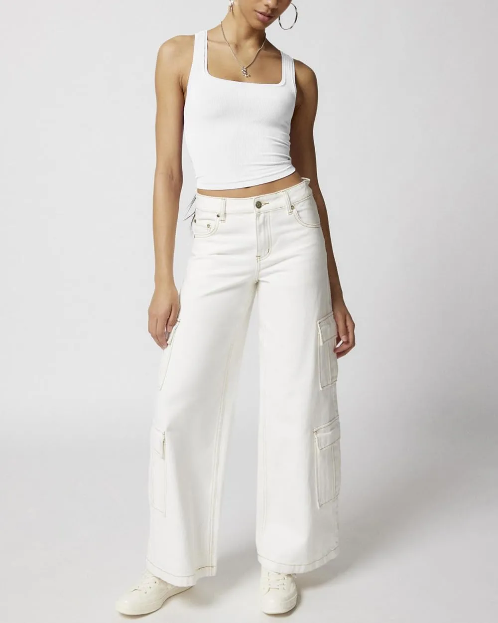 Women's Square Neck Tank Tops Sleeveless Ribbed Going Out Casual Basic Crop Top Shirts