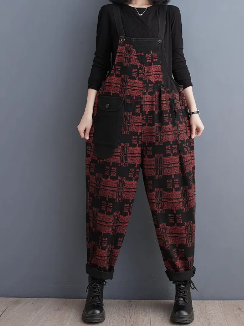Women's Summer Casual Loose Soft Big Pocket Overall Dungarees