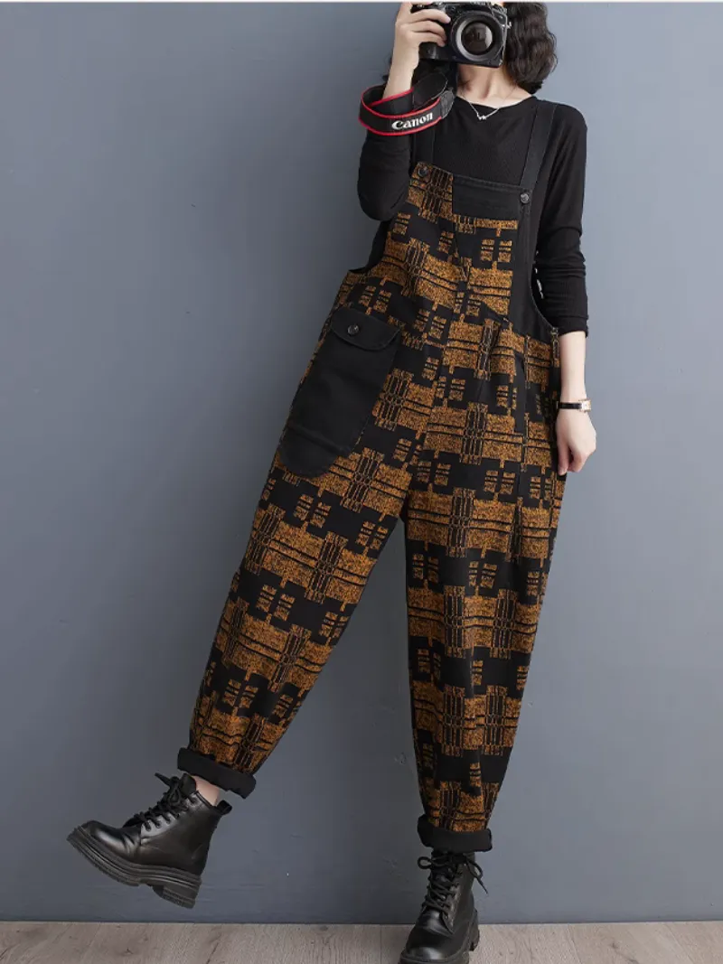 Women's Summer Casual Loose Soft Big Pocket Overall Dungarees