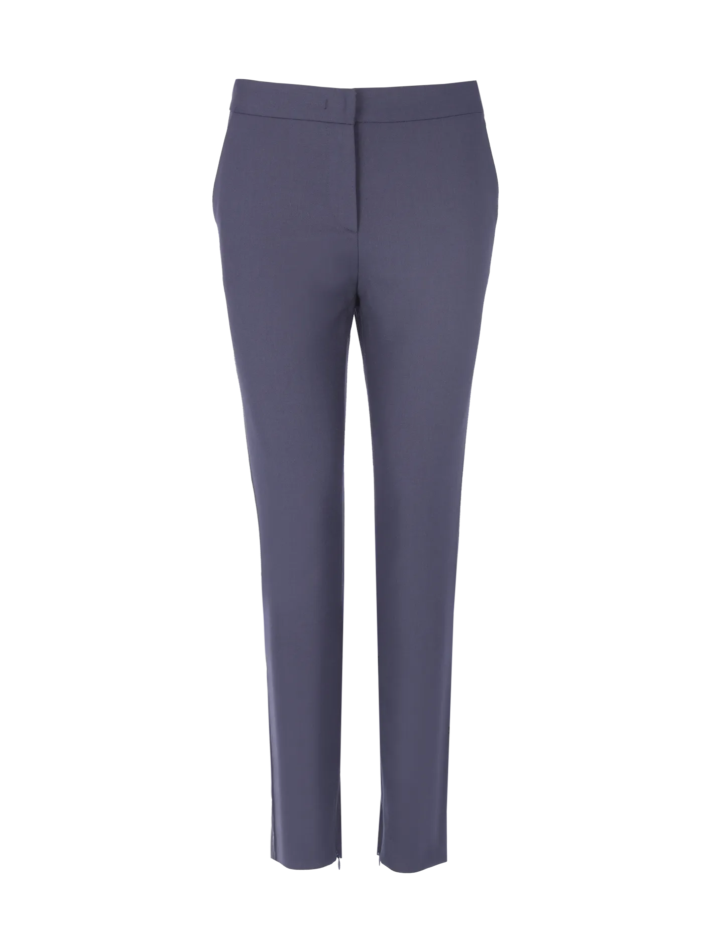 wool-blend ankle-zip trousers
