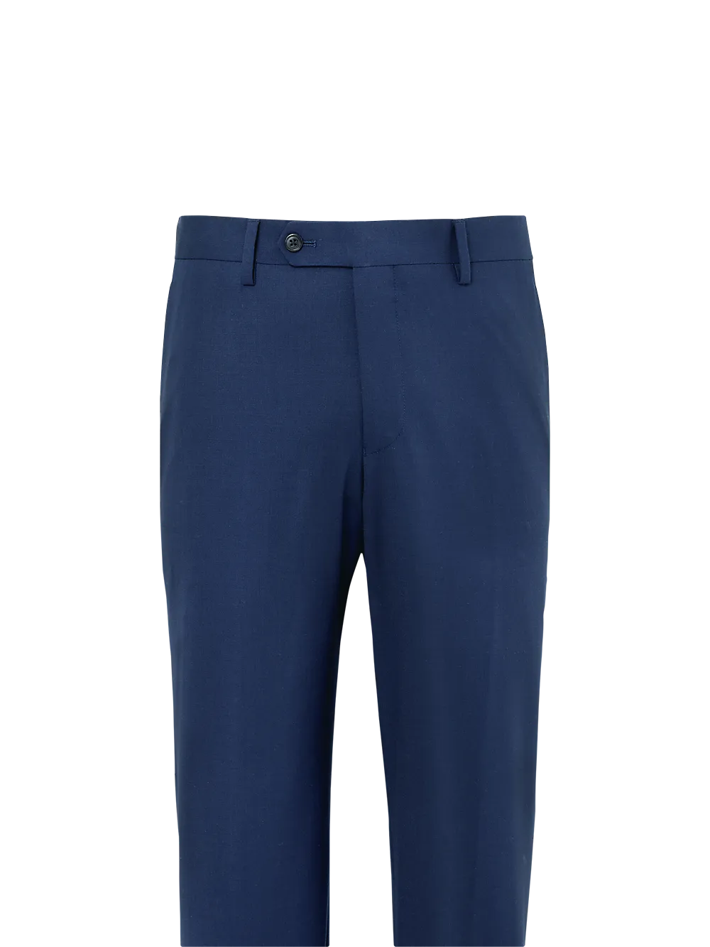 Wool Stretch Bengaline Flat Front Suit Pants - Grey